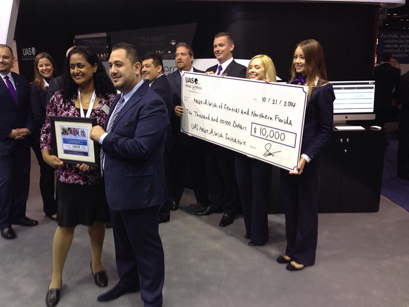 UAS Team Donates To Make-A-Wish At NBAA