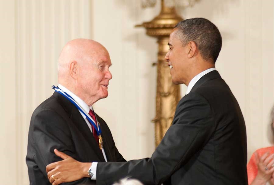 John Glenn And President Obama