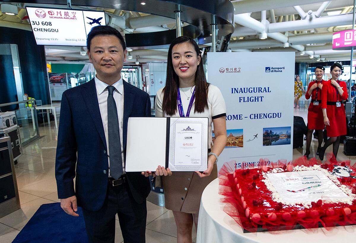 UAS Supports Sichuan Airlines On Inaugural Flight To Rome